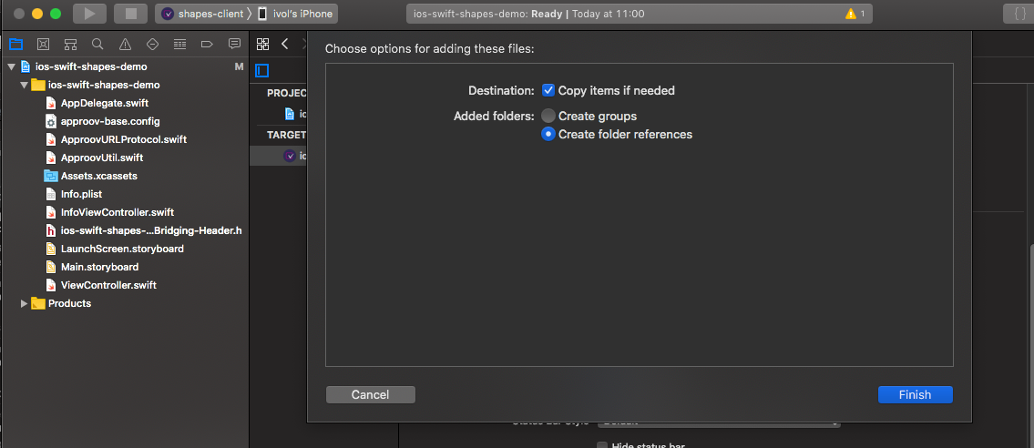 Xcode: Add Approov SDK