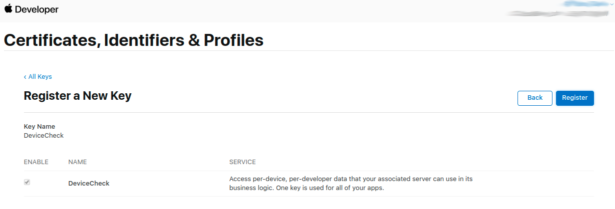 New Key Confirmation