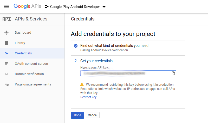 Android Device Verification Got Key