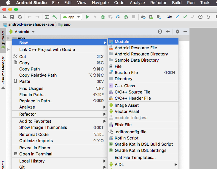 Android Studio: Add new module