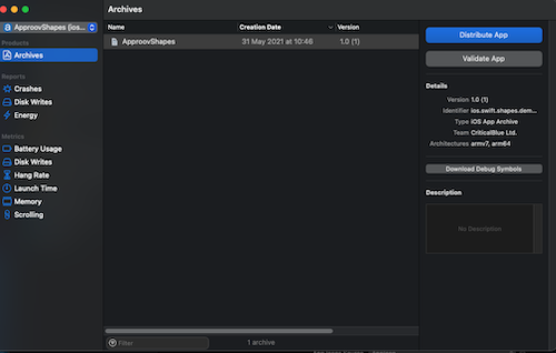 Xcode:Archive Organizer
