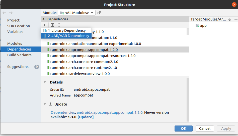 Android Studio: Add AAR
