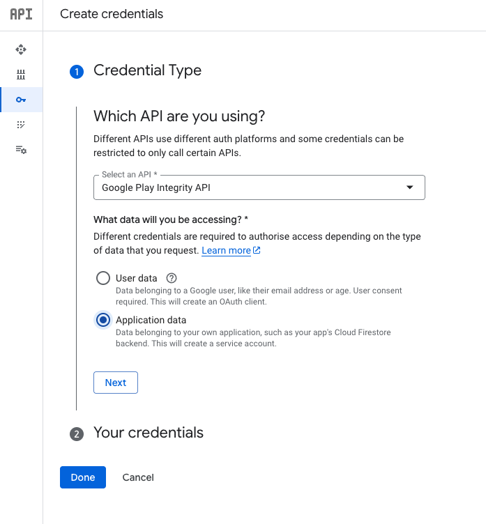 Create Service Account Step 1