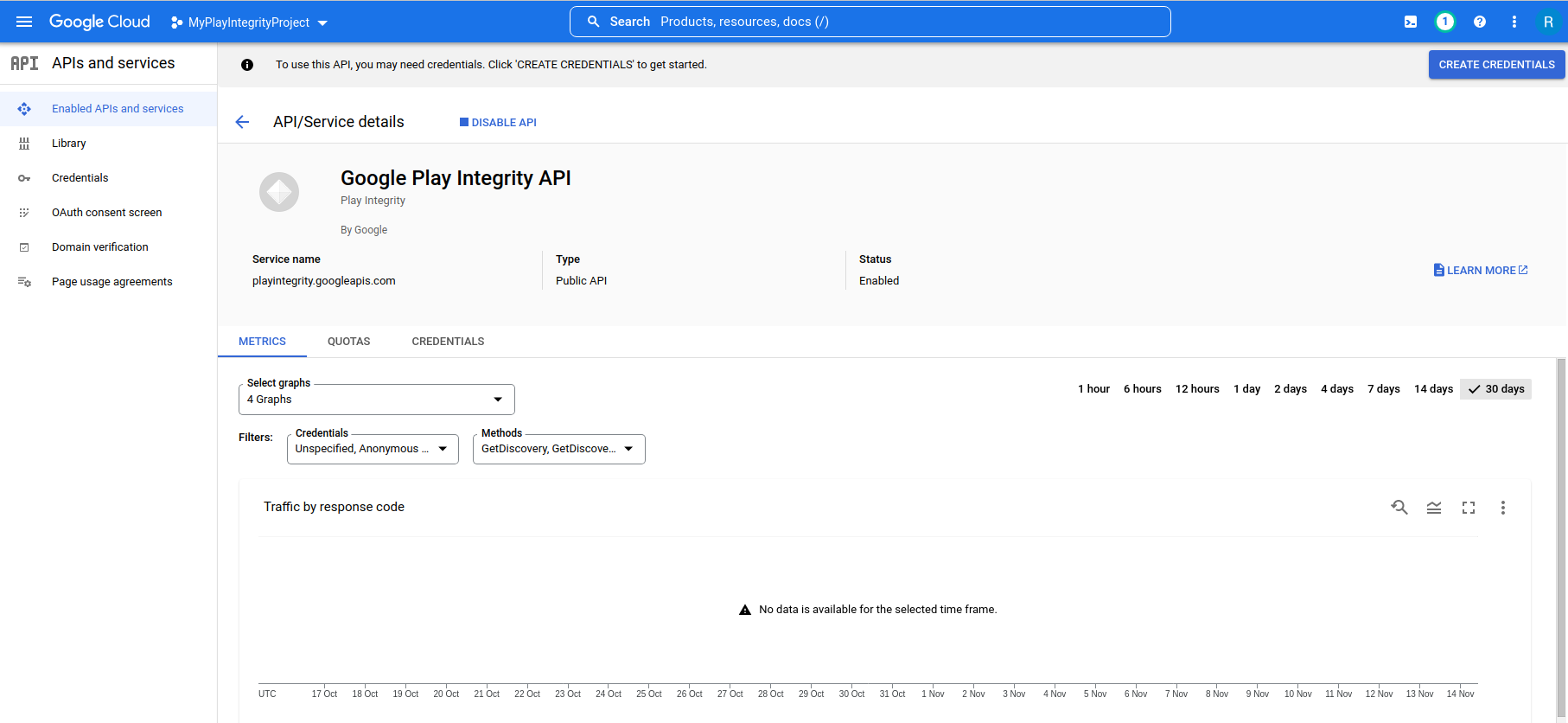 Enabled Play Integrity API